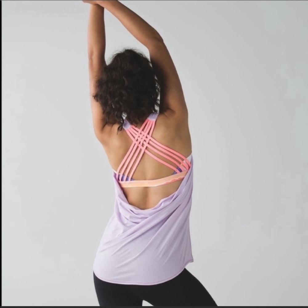 Lululemon wild lavender striped workout top